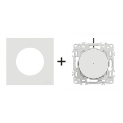 Odace Inter/BP lumineux S920263 + plaque Blanc Craie
