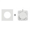Odace Inter/BP lumineux + plaque Blanc Craie