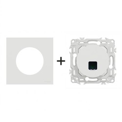 Odace Prise RJ45 Cat 6 UTP S920475 + plaque Blanc Craie