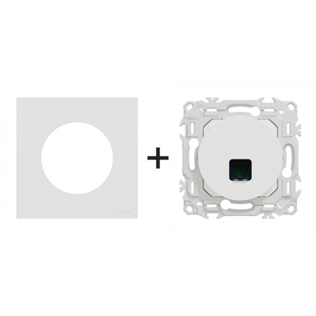 Odace Prise RJ45 Cat 6 UTP + plaque Blanc Craie