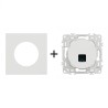 Odace Prise RJ45 Cat 6 UTP + plaque Blanc Craie