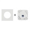 Odace Prise RJ45 Cat 6 STP 2TV minimum à 3TV + plaque Blanc Craie