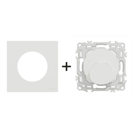 Odace Sortie de câble de 6 à 12 mm+ plaque Blanc Craie