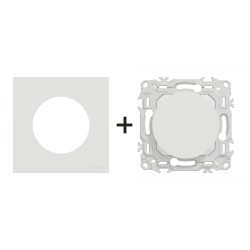 Odace Obturateur pré-perçage S920666 + plaque Blanc Craie