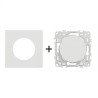 Odace Obturateur pré-perçage + plaque Blanc Craie