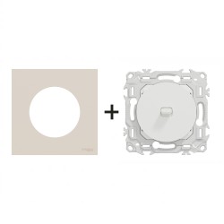 Odace Inter/poussoir à levier S920203 + plaque Beige Sable