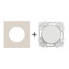 Odace Interrupteur/poussoir + plaque Beige Sable
