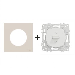 Odace Inter volets roulants S920208 + plaque Beige Sable