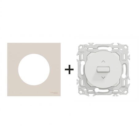 Odace Inter volets roulants + plaque Beige Sable