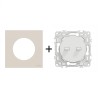 Odace Double Inter/BP à levier + plaque Beige Sable