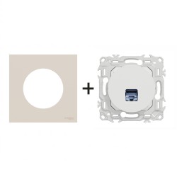 Odace Prise RJ45 Cat 6 STP S920476 + plaque Beige Sable