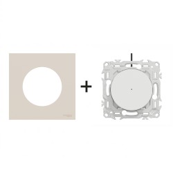 Odace Inter/BP lumineux S920263 + plaque Beige Sable