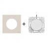 Odace Inter/BP lumineux + plaque Beige Sable