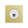 Odace Prise RJ45 Cat 6 STP S920476 + plaque Laiton-blanc