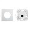 Odace Prise RJ45 Cat 6 UTP non blindée 250 MHz + plaque Alu-blanc