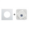 Odace Prise RJ45 Cat 6 STP + plaque Alu-blanc