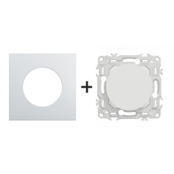 Odace Obturateur pré-perçage S920666 + plaque Alu-blanc