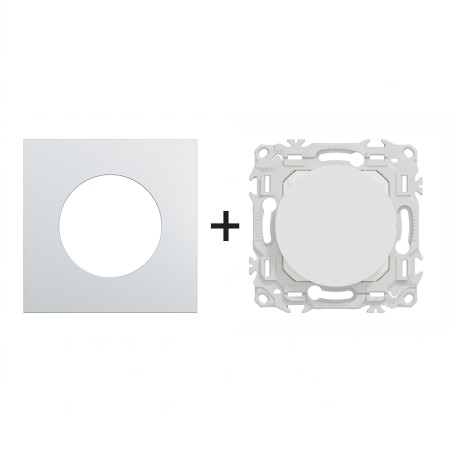 Odace Obturateur pré-perçage + plaque Alu-blanc
