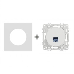 Odace Prise RJ45 Cat 6 STP S920476 + plaque Céramique