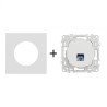 Odace Prise RJ45 Cat 6 STP 2TV minimum à 3TV + plaque Céramique