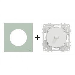 Odace Inter/poussoir à levier S920203 + plaque Vert Jade