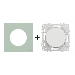 Odace Interrupteur/poussoir S920204 + plaque Vert Jade