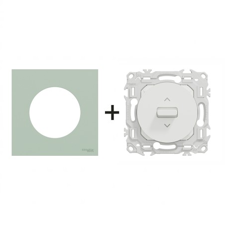 Odace Inter volets roulants + plaque Vert Jade