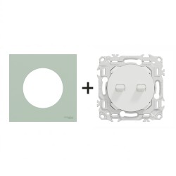 Odace Double Inter/BP à levier S920213 + plaque Vert Jade