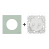 Odace Double Inter/BP à levier 250 V CA, 50/60 Hz + plaque Vert Jade