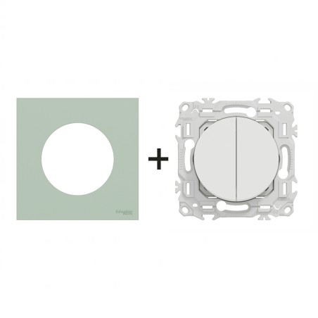Odace Double inter/BP + plaque Vert Jade