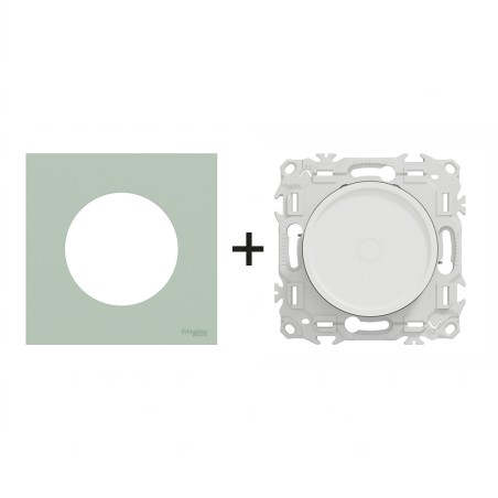 Odace Variateur rotatif 230 V CA, 50 Hz + plaque Vert Jade