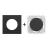 Odace Interrupteur/poussoir + plaque Noir Onyx