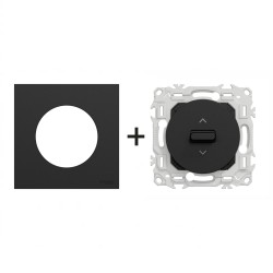 Odace Inter volets roulants S940208 + plaque Noir Onyx