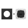 Odace Inter volets roulants + plaque Noir Onyx