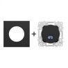 Odace Prise RJ45 Cat 6 STP 2TV minimum à 3TV + plaque Noir Onyx