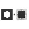 Odace Sortie de câble de 6 à 12 mm de diamètre + plaque Noir Onyx