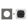 Odace Inter volets roulants + plaque Gris Basalte