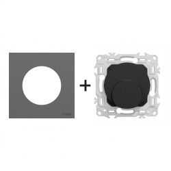 Odace Sortie de câble S940662 + plaque Gris Basalte