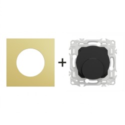 Odace Sortie de câble S940662 + plaque Laiton-noir