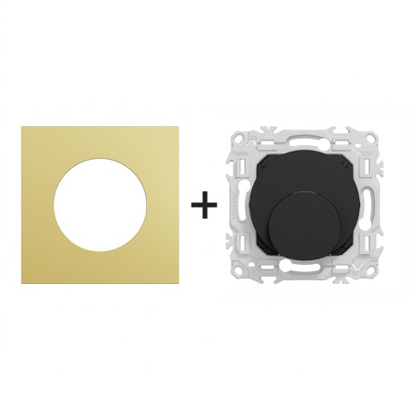Odace Sortie de câble 6 à 12 mm de diamètre + plaque Laiton-noir