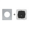 Odace Prise TV simple IEC 9,52 mm + plaque Titane