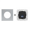 Odace Prise RJ45 Cat 6 STP 2TV minimum à 3TV + plaque Titane-noir