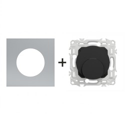 Odace Sortie de câble S940662 + plaque Titane-noir