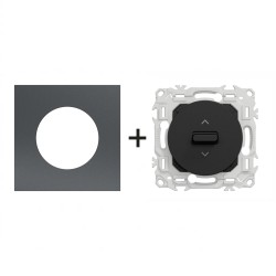 Odace Inter volets roulants S940208 + plaque Perle Noire