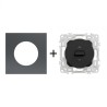 Odace Inter volets roulants + plaque Perle Noire