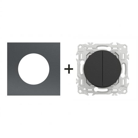 Odace Double inter/BP + plaque Perle Noire