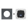 Odace Prise RJ45 Cat 6 STP 2TV minimum à 3TV + plaque Perle Noire