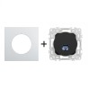 Odace Prise RJ45 Cat 6 STP 2TV minimum à 3TV + plaque Alu-noir