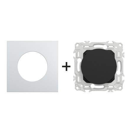 Odace Obturateur pré-perçage + plaque Alu-noir