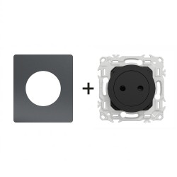 Odace Prise de courant 2P S940033 Architecte Perle Noire